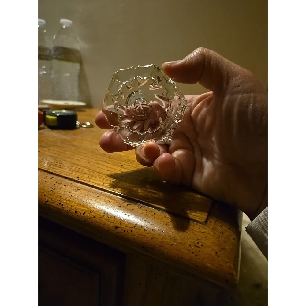 vintage glass salt cellars-Set of‎ 2